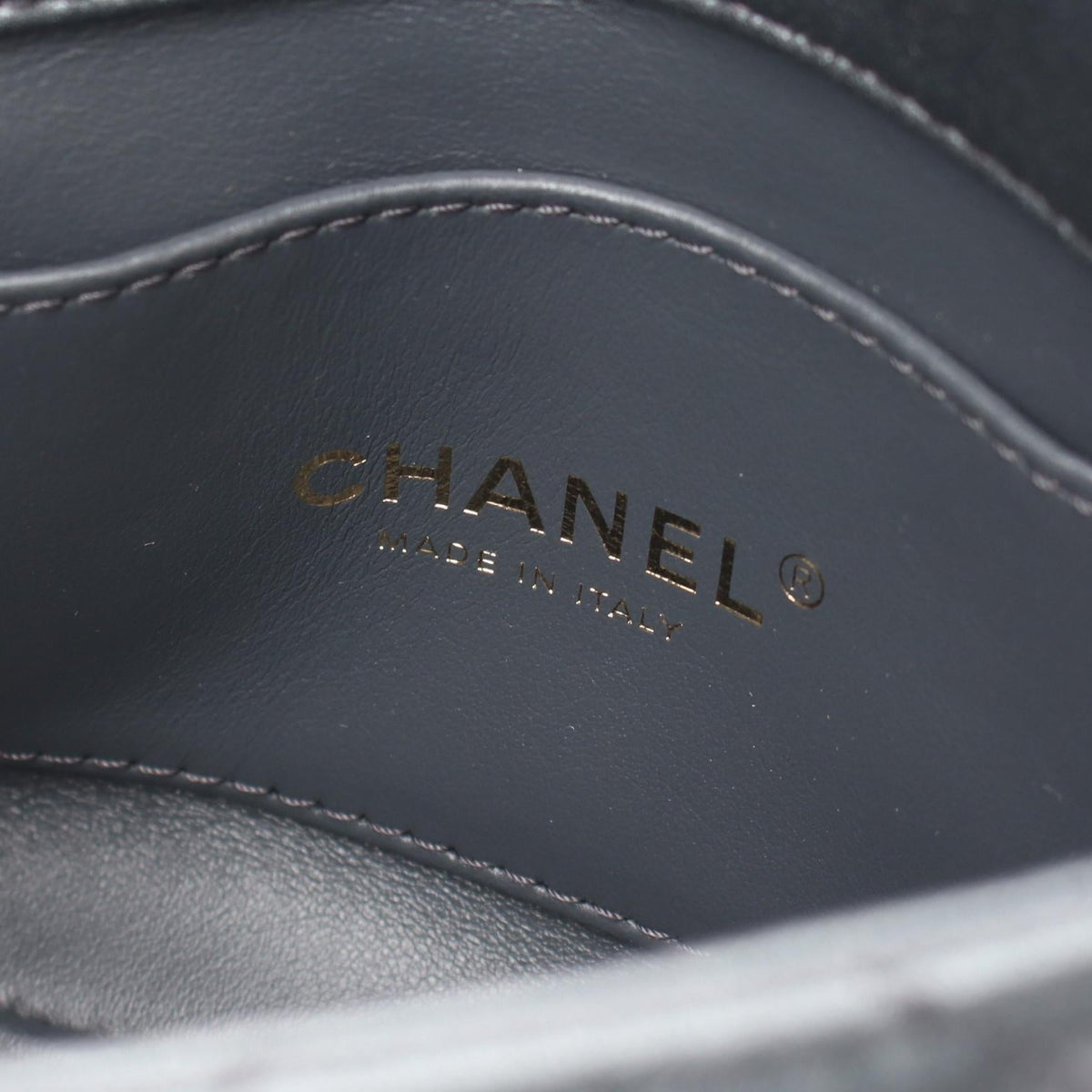 CHANEL Gray Mini Matelasse Metallic Lambskin (sheep leather) 2107601159576