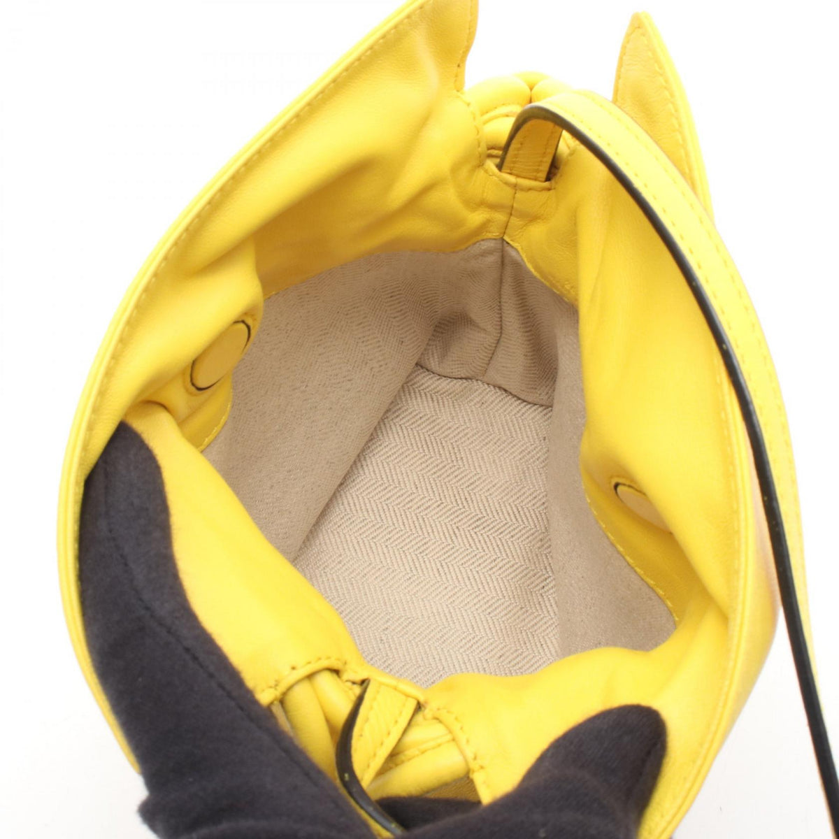 LOEWE Flamenco Clutch Mini Yellow Shoulder Bag Yellow leather 261842 2101219932835