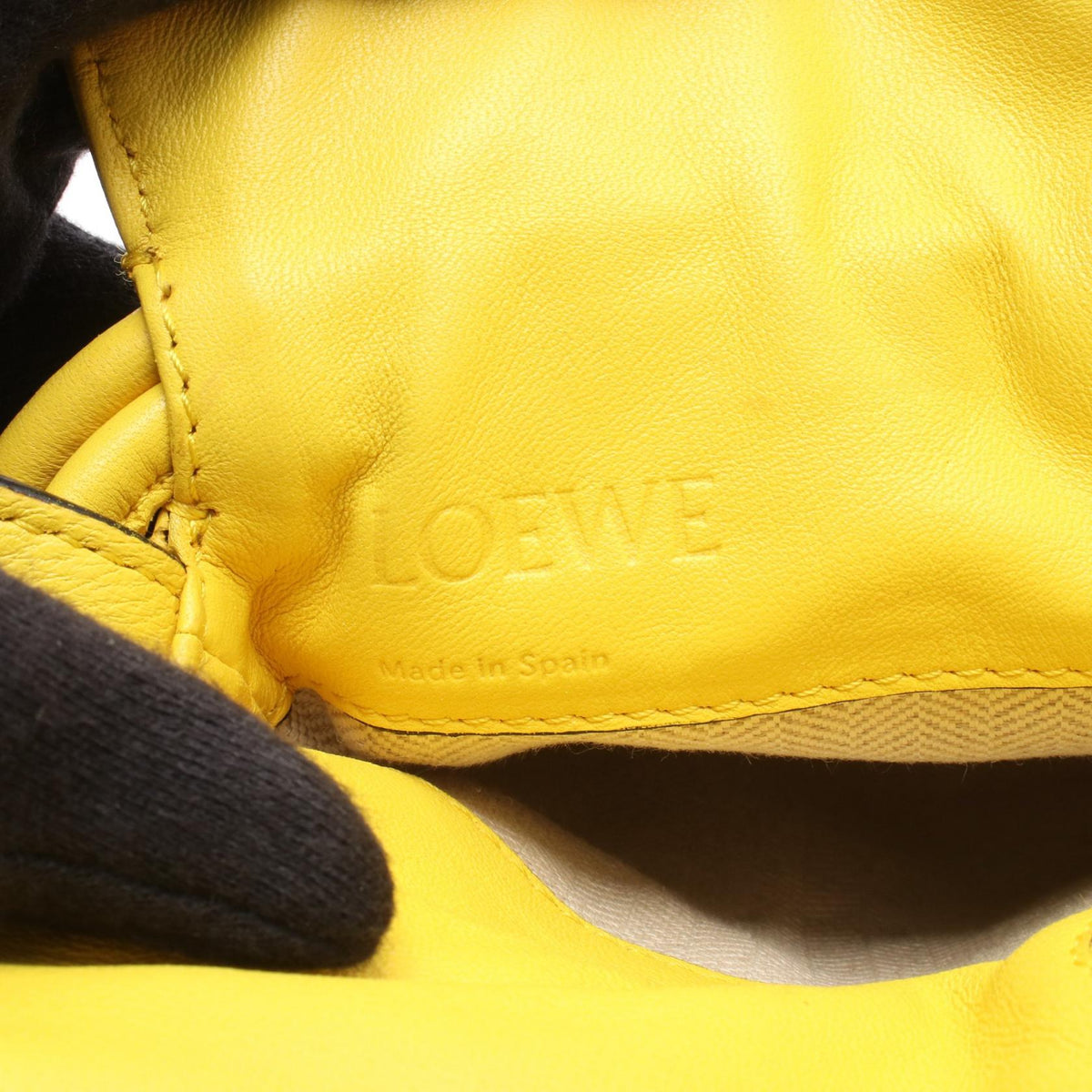LOEWE Flamenco Clutch Mini Yellow Shoulder Bag Yellow leather 261842 2101219932835