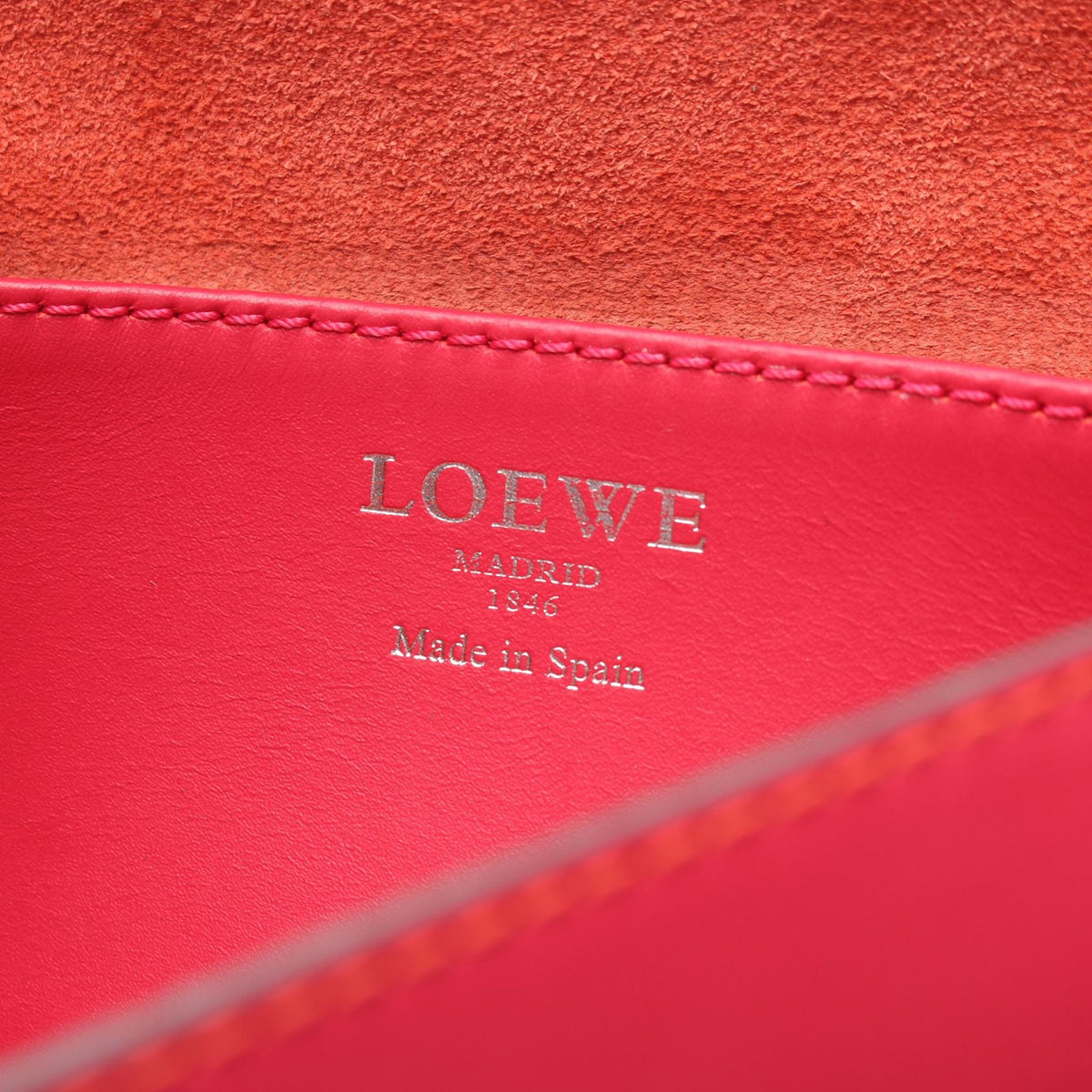 LOEWE Ines Shoulder Bag Red/Orange leather 2101219931654
