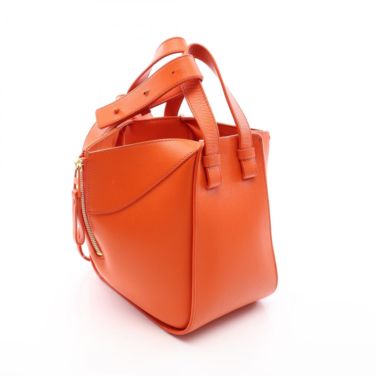 LOEWE HAMMOCK Compact 2-Way Hammock Handbag Orange leather 2101219928852