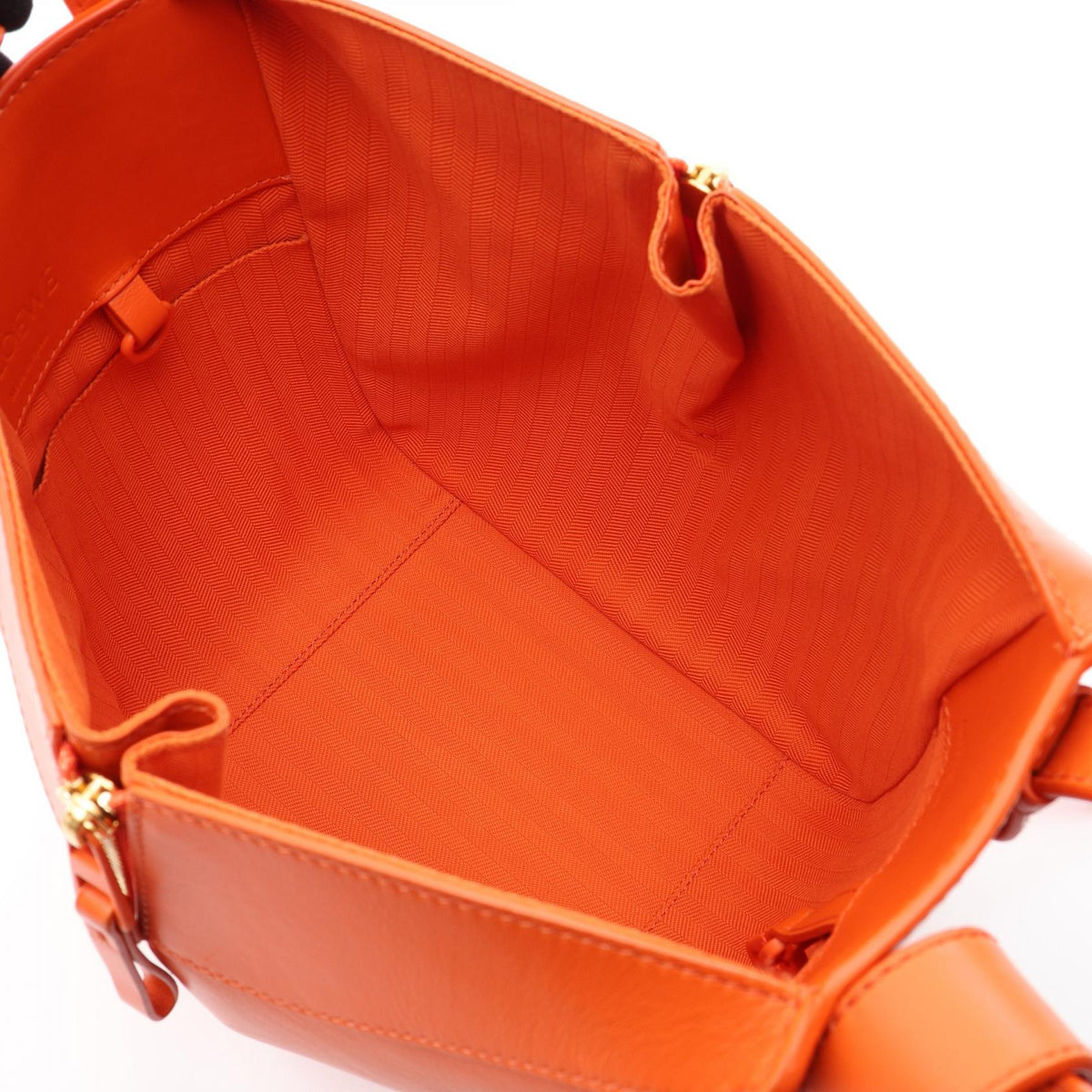 LOEWE HAMMOCK Compact 2-Way Hammock Handbag Orange leather 2101219928852