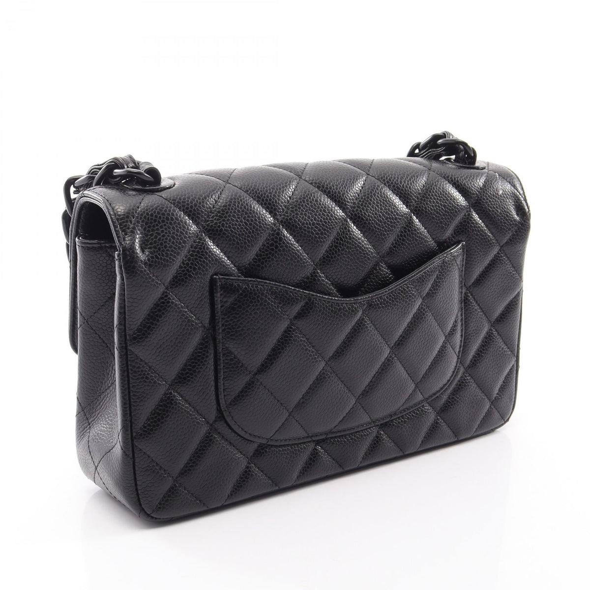 CHANEL Black Matelasse Single Flap Plastic Chain Grained Calfskin leather 2101219928999