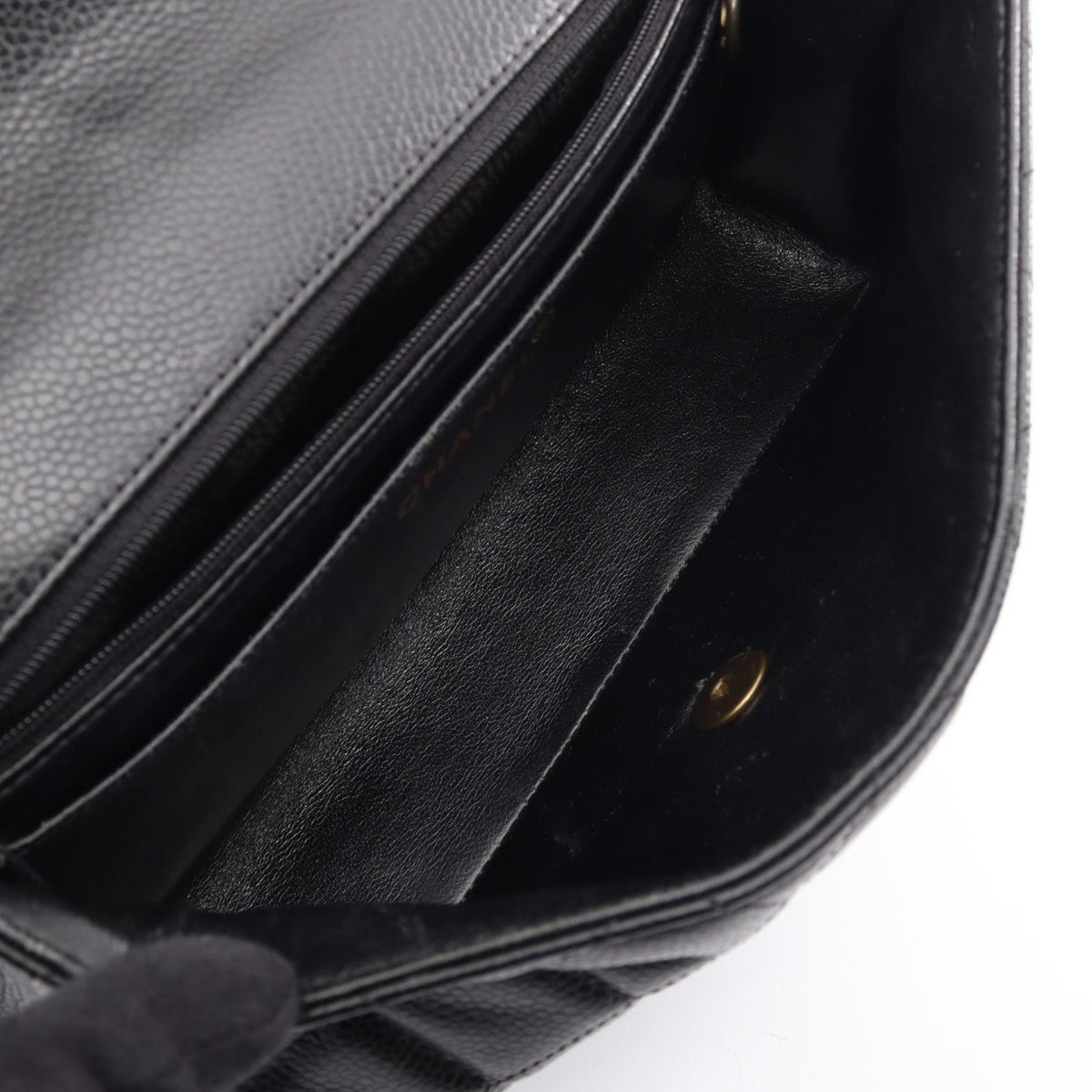 CHANEL Black Matelasse Single Flap Plastic Chain Grained Calfskin leather 2101219928999