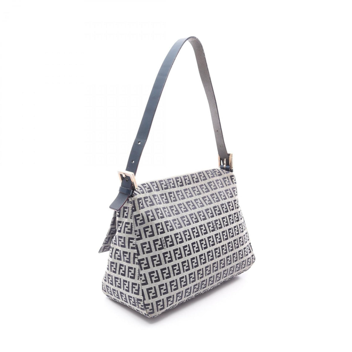 FENDI Mamma bucket Zucchino Shoulder Bag Gray/Navy canvas�leather 2308-M426-018 2101219928692