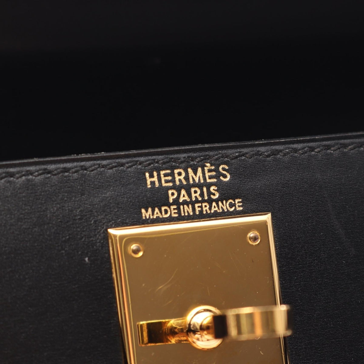 HERMES Kelly 28 (External Stitching, 2-Way) Handbag Black Box calf leather Calfskin (cowhide) 2101219929064