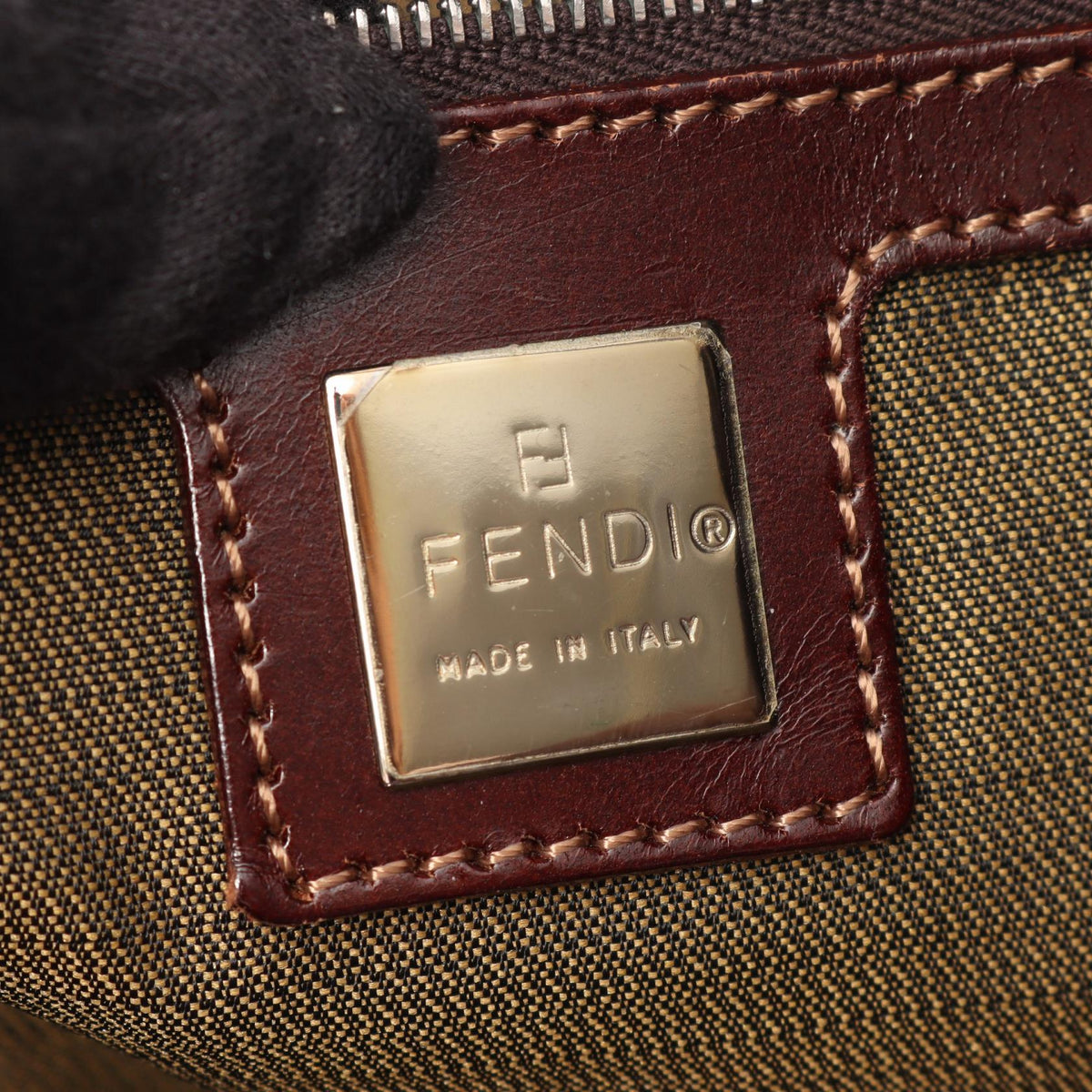 FENDI Zucca Tote Bag Tote Bag Brown/Black canvas leather 2101219928579