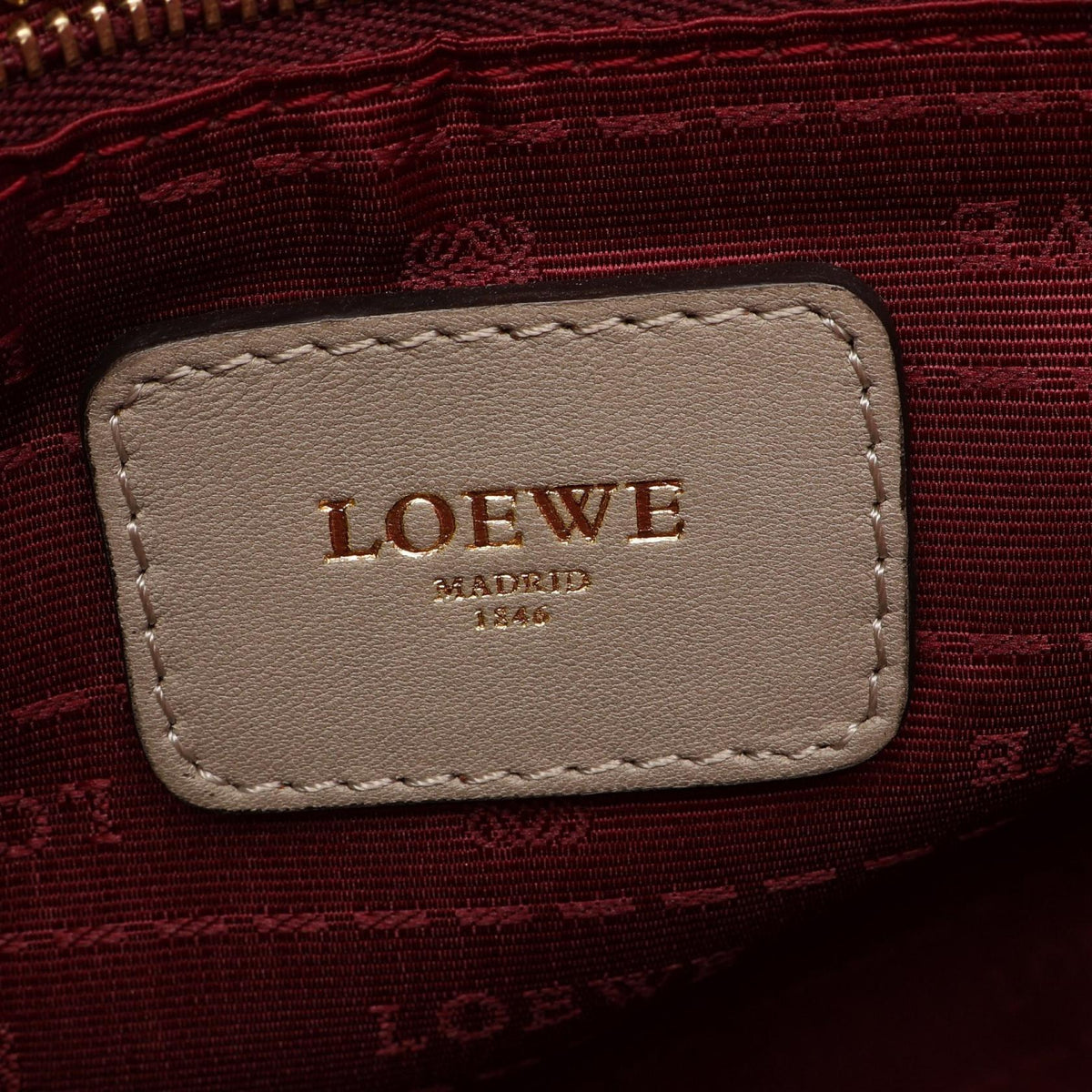 LOEWE Maia Anagram 2WAY Shoulder Bag Beige leather 2101219927954