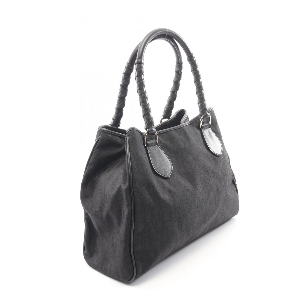 Dior Lovely Trotter Tote Bag Black leather Nylon canvas 2101219928326
