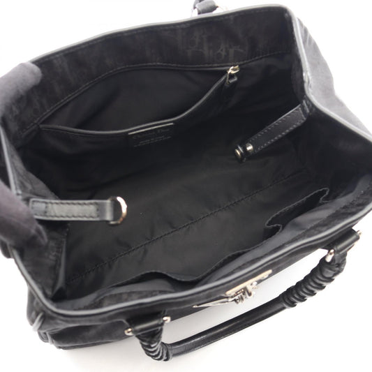 Dior Lovely Trotter Tote Bag Black leather Nylon canvas 2101219928326