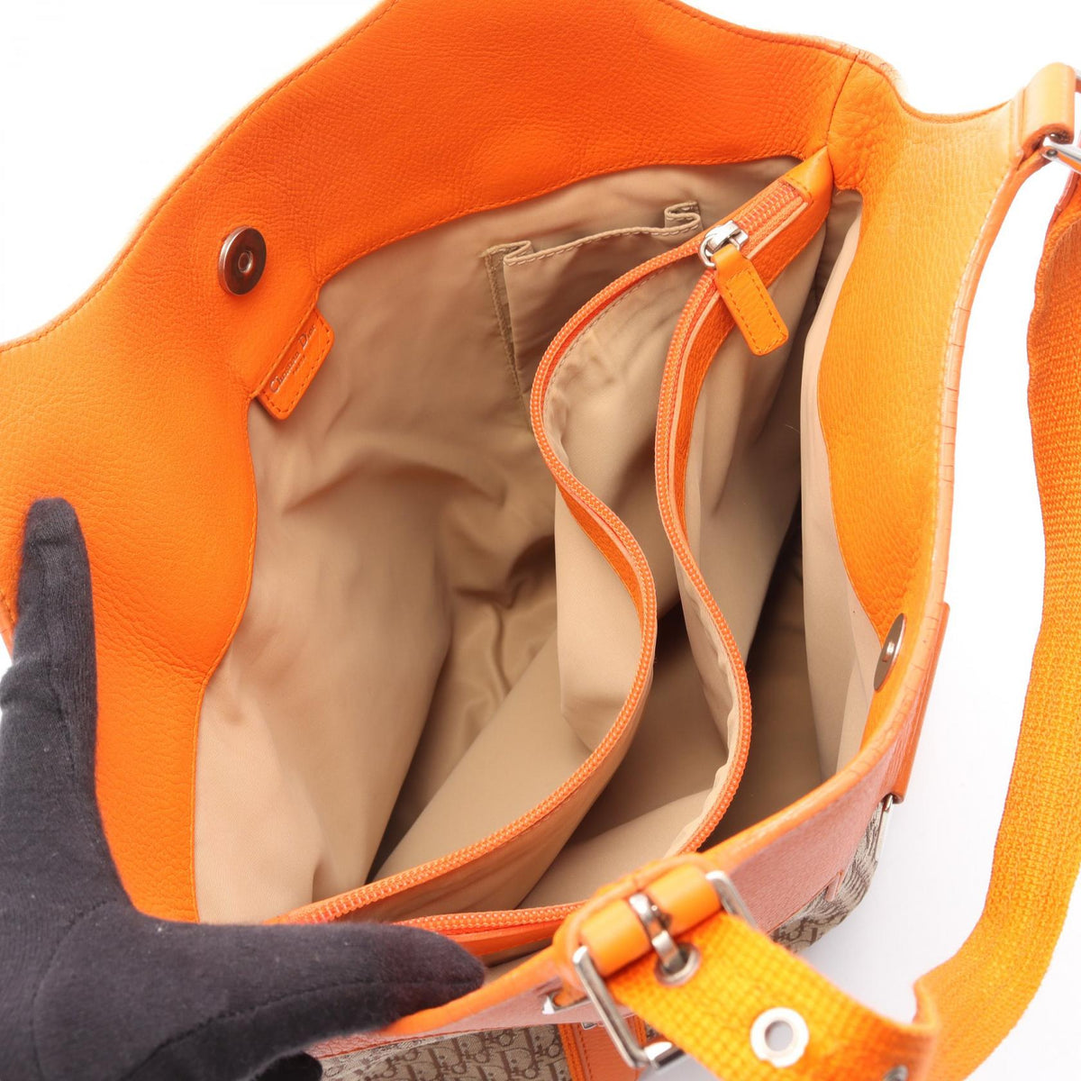 Dior Trotter Street Chic Tote Bag Tote Bag Beige/Orange canvas�leather 2101219928302