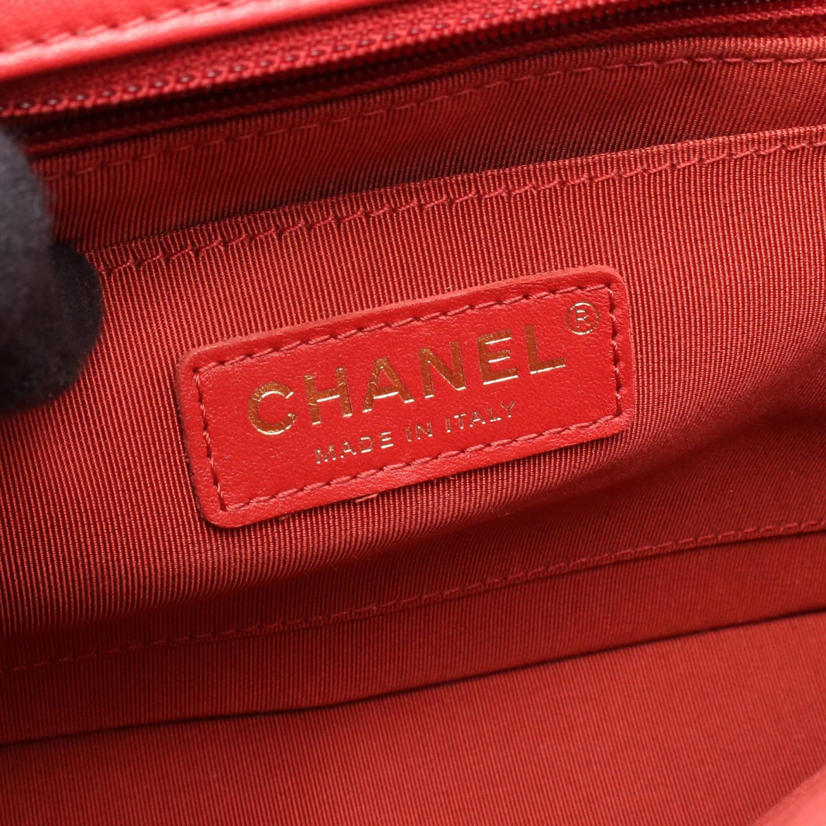 CHANEL Red Chevron V-stitch full flap leather 2101219928043
