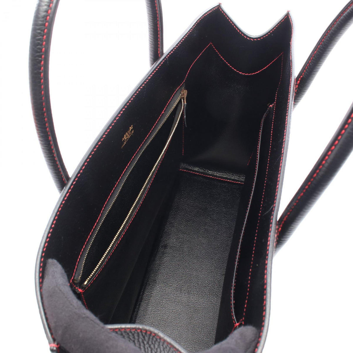 HERMES White bus GM Tote Bag Black leather ChevreChevre coromandel goatskin 2101219928258