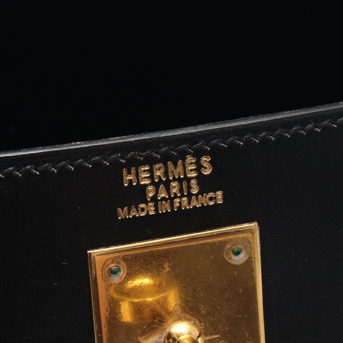 HERMES Kelly 32 outer stitch 2WAY Handbag Black Box calf leather Calfskin (cowhide) 2101219928333