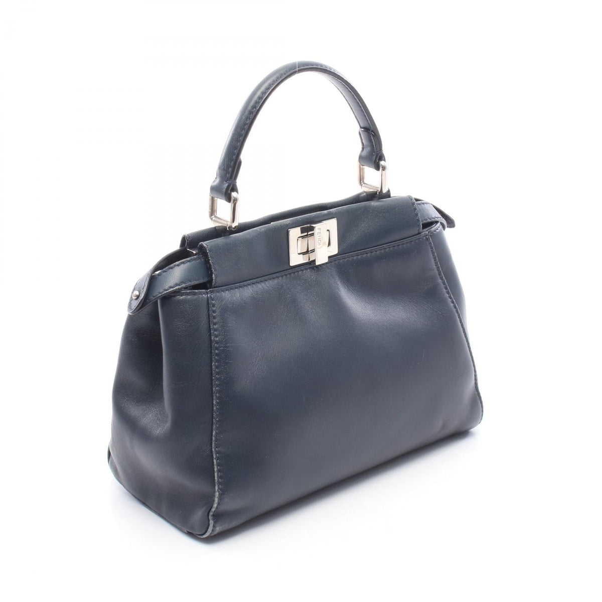 FENDI Mini Pea Kaboo Handbag Navy leather 8BN244 2101219924953