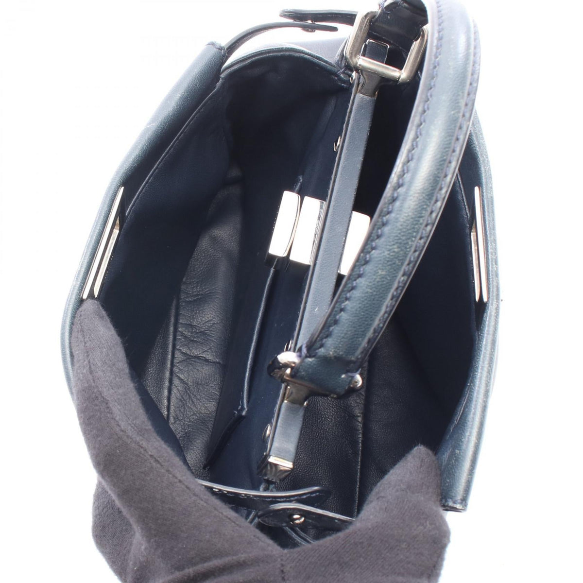 FENDI Mini Pea Kaboo Handbag Navy leather 8BN244 2101219924953