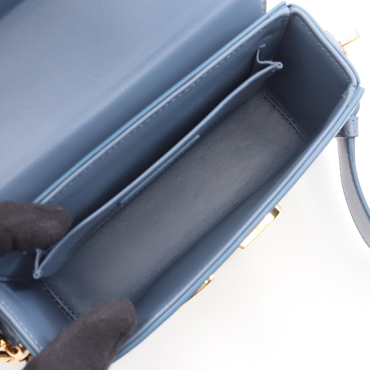 Dior 30 MONTAIGNE Shoulder Bag Blue leather 2101219925097
