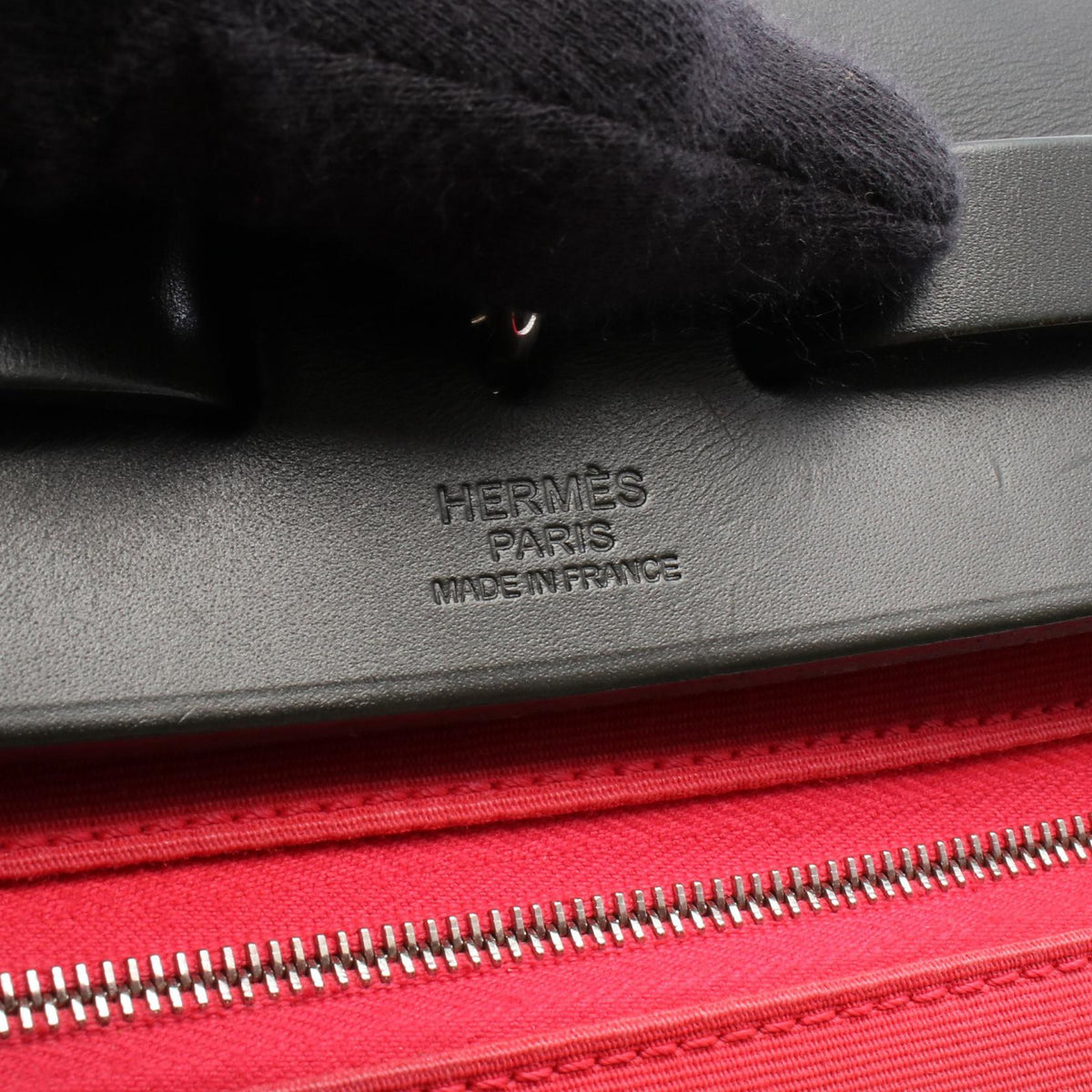 HERMES Alebag Zip PM 2WAY HandbagRose extreme Rose extreme Red/Black Toile officier canvas leather Toile officier / Vache leather hunter 2101219927404