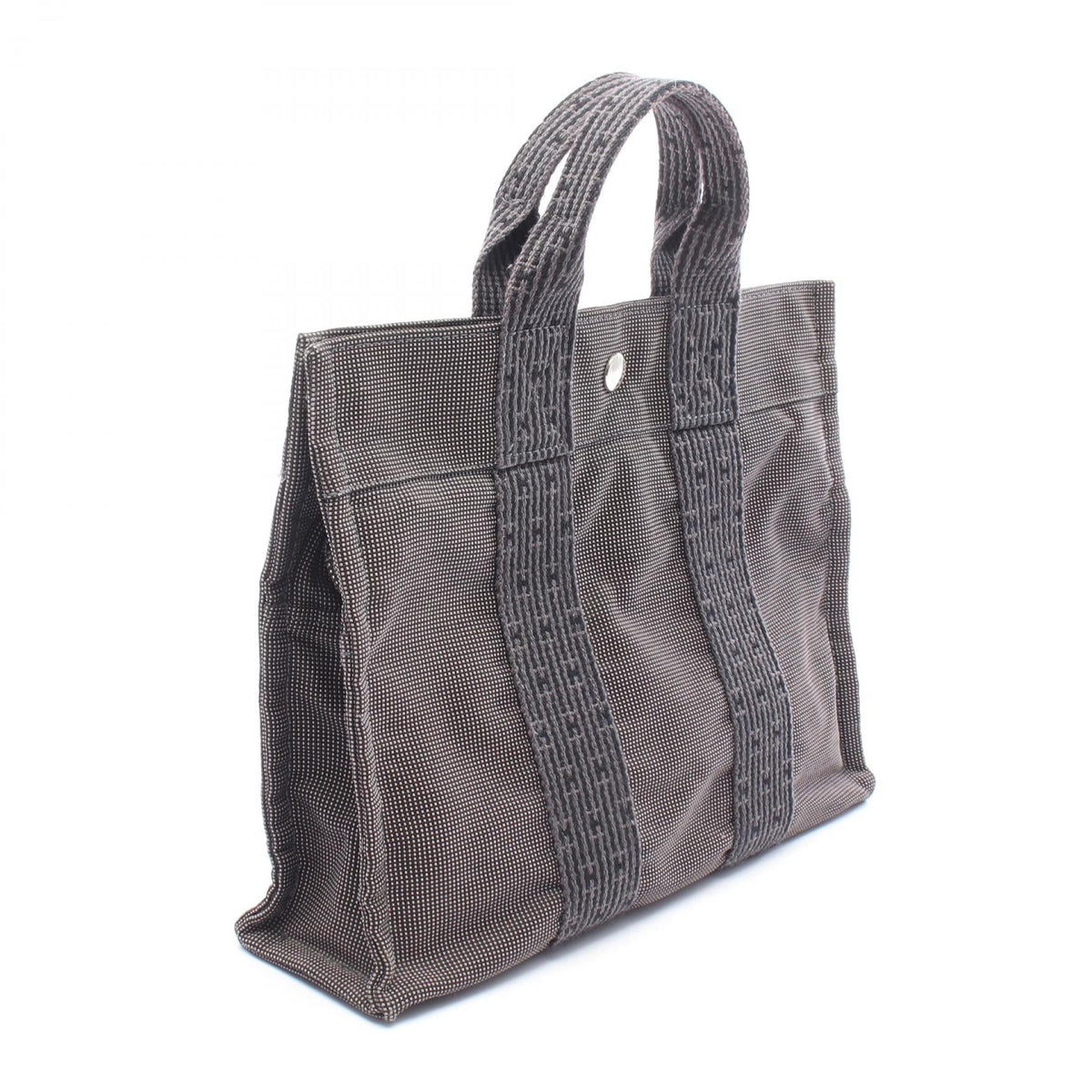 HERMES HerlinePM Tote Bag Gray canvas Nylon canvas 2101219922485