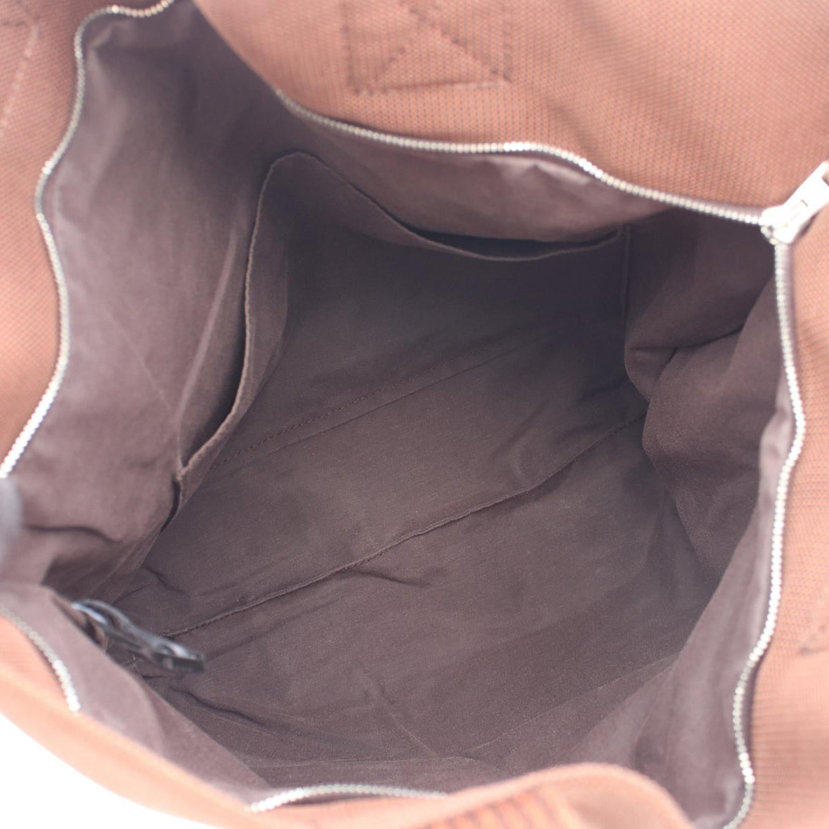 HERMES Herline Cabas Tote Bag Brown canvas Nylon canvas 2101219922515