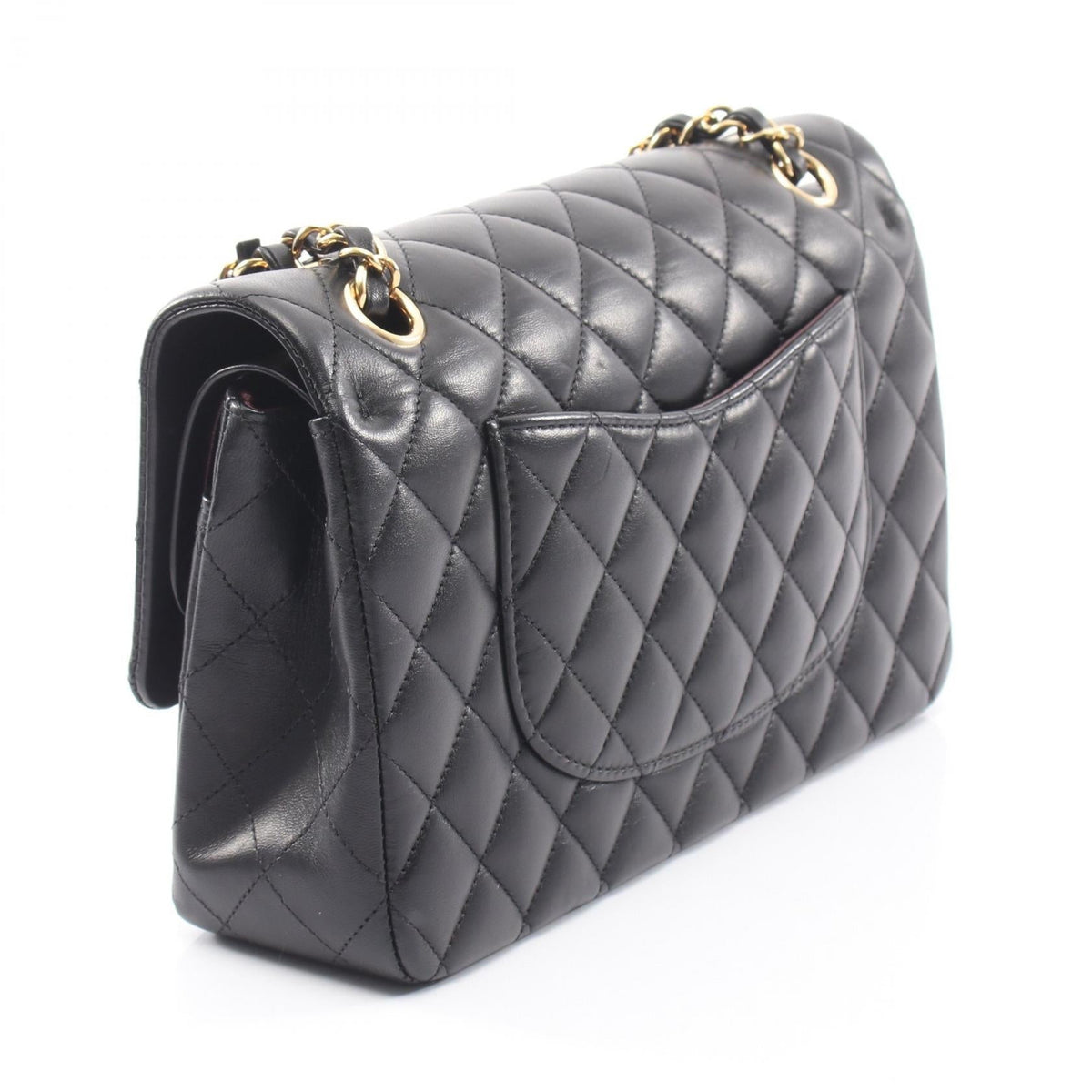 CHANEL Black Matelasse W flap Lambskin (sheep leather) A01112 2107601158289