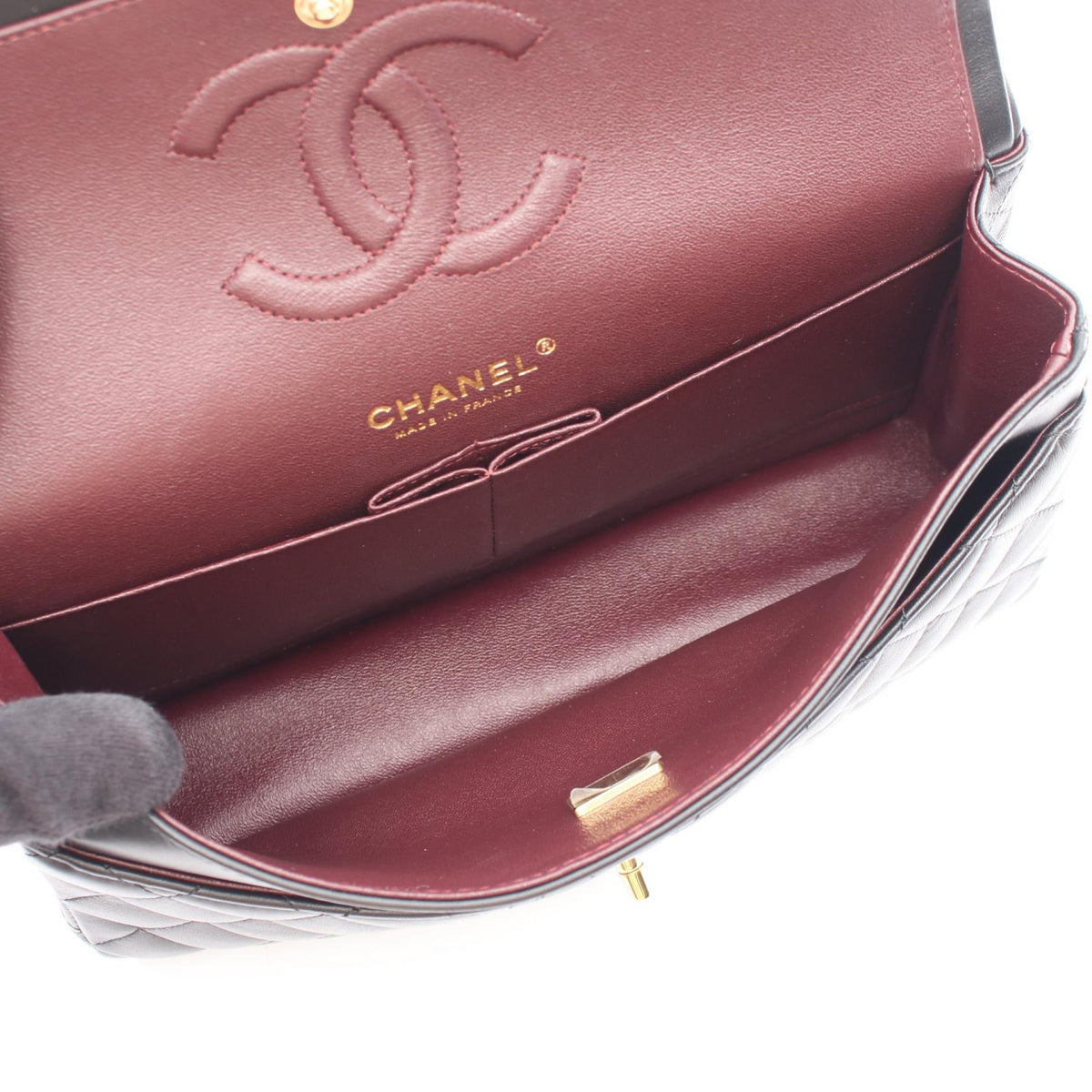 CHANEL Black Matelasse W flap Lambskin (sheep leather) A01112 2107601158289
