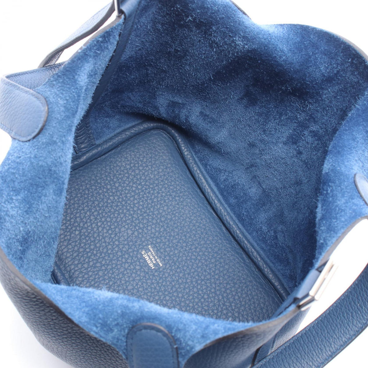 HERMES Picotin Lock PM Handbag Blue Taurillon Clemence leather Taurillon Clemence 2106800632385