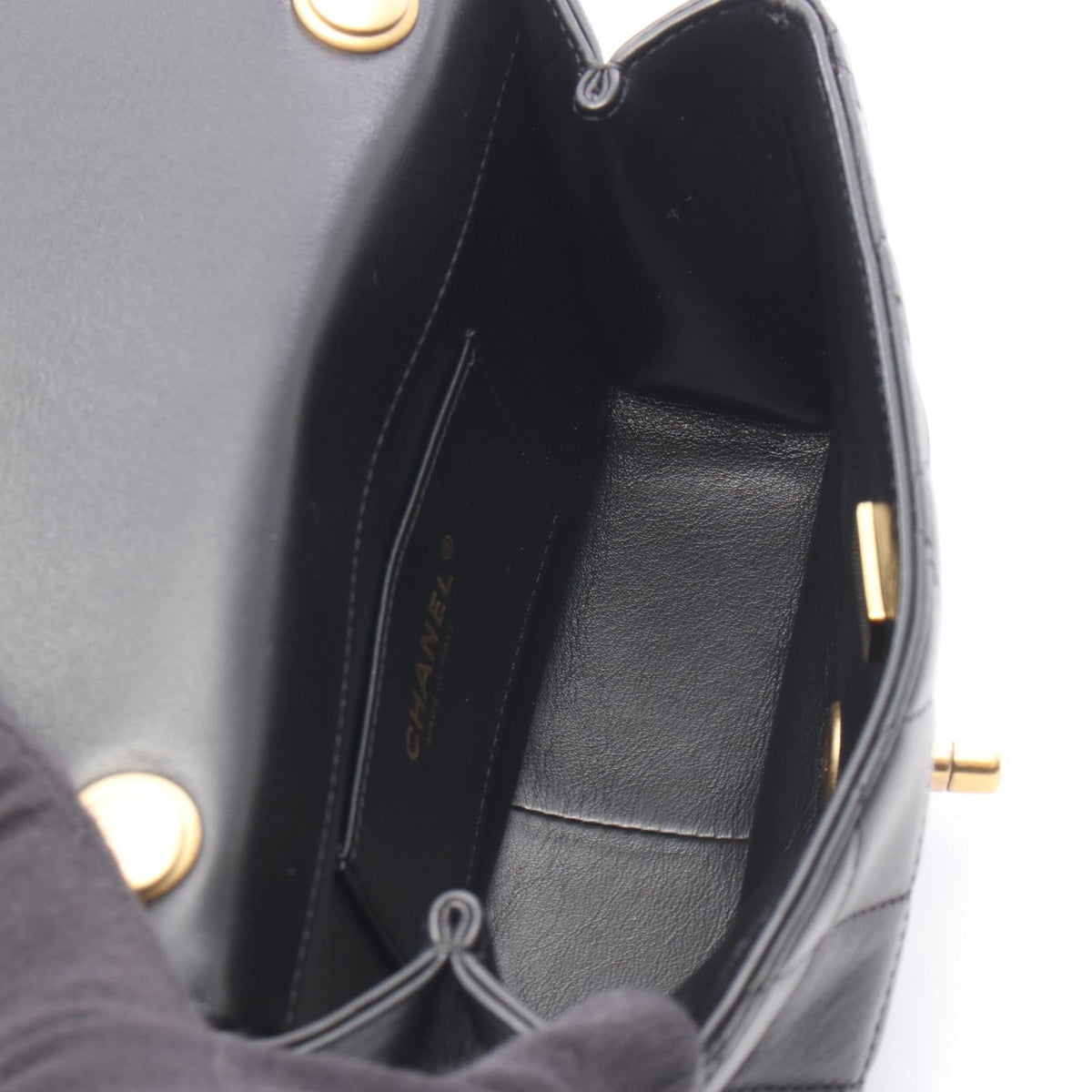 CHANEL Black Matelasse Mini Flap Bag Lambskin (sheep leather) AS3731 2106800632248