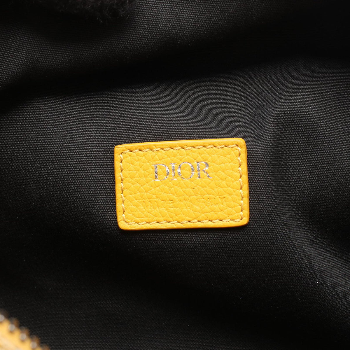 Dior Lango 26 Oblique 2WAY Handbag Yellow/Navy canvas�leather 20-BO-0281 2118300091074