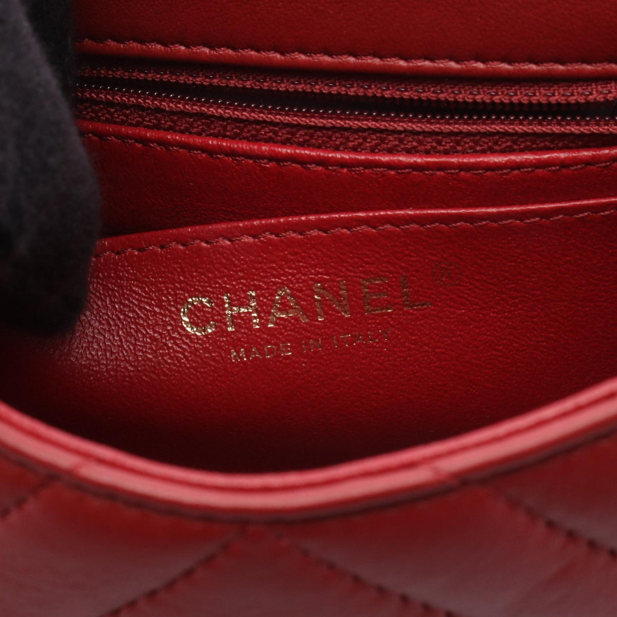 CHANEL Red Top Handle Chevron V-Stitch Mini 2-Way Bag Lambskin (sheep leather) AS8791 2106800632095