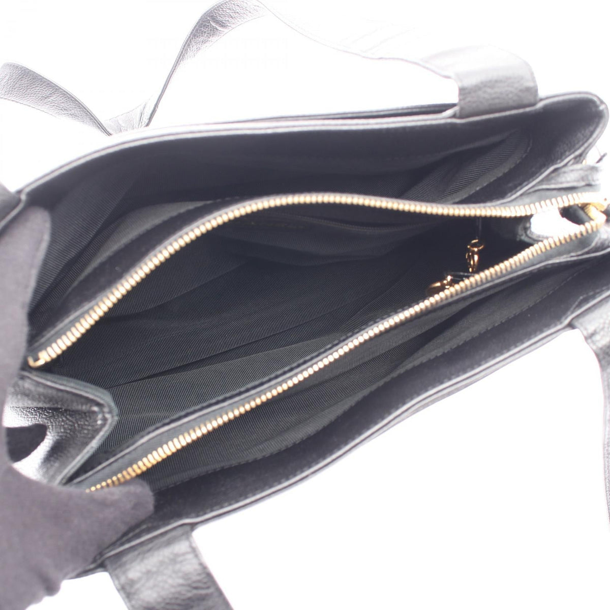 CHANEL Black Logo embroidery Calfskin (cowhide) 2121400015628
