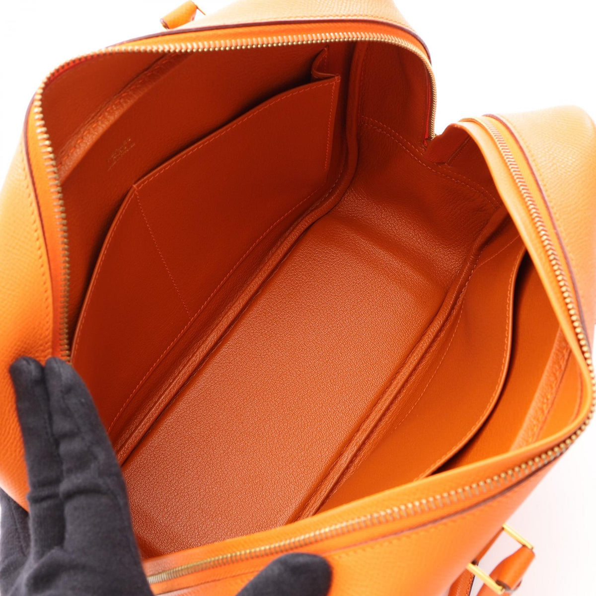 HERMES Purum 28 HandbagOrange Orange Orange Epsom leather 2120100032430