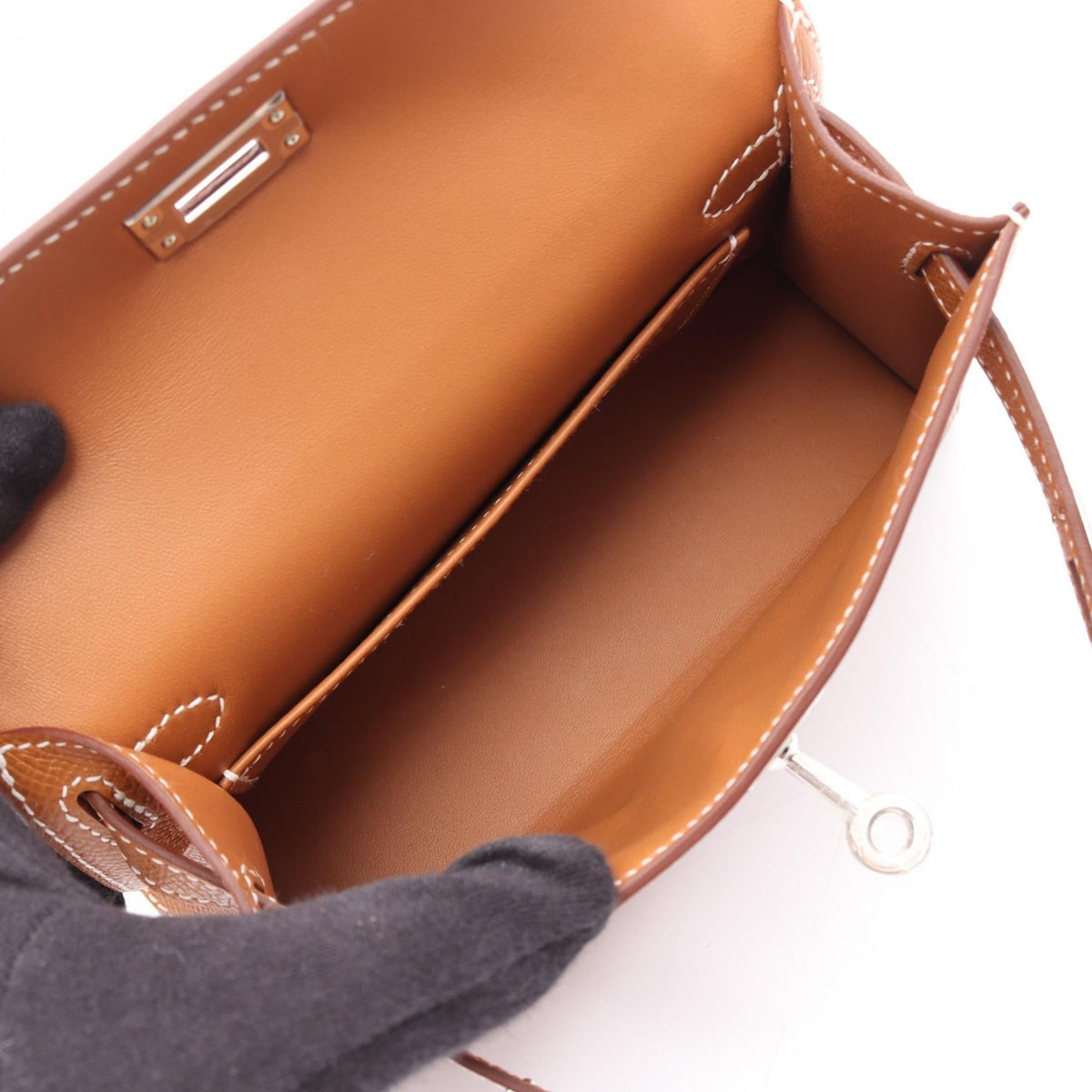 HERMES Mini Kelly 2 2WAY HandbagGold Gold Brown Epsom leather Calfskin (cowhide) Epsom 2101219918976