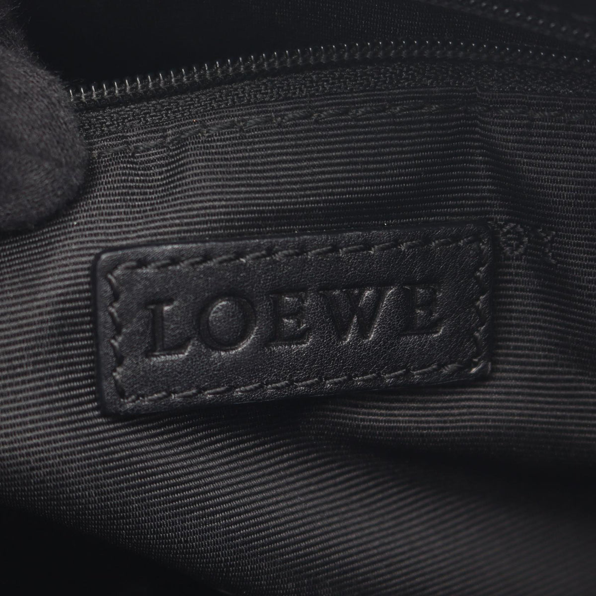 LOEWE anagram Shoulder Bag Black leather 2101219917986