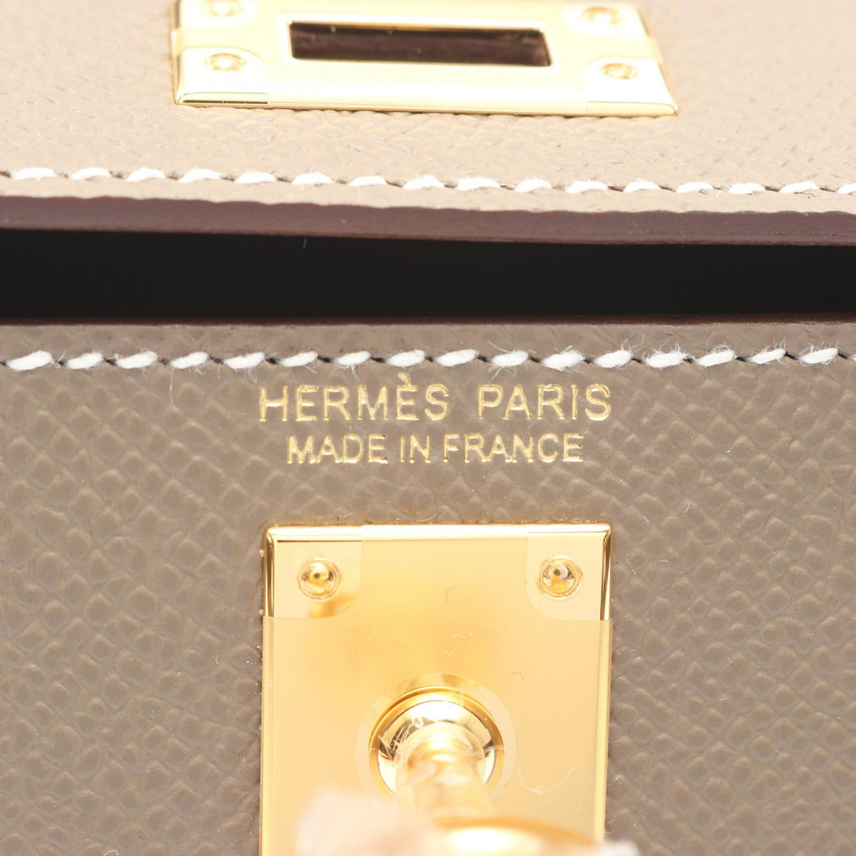 HERMES Mini Kelly 2 2WAY HandbagEtoupe Grey Etoupe Grey Gray Epsom leather Calfskin (cowhide) Epsom 2101219918952