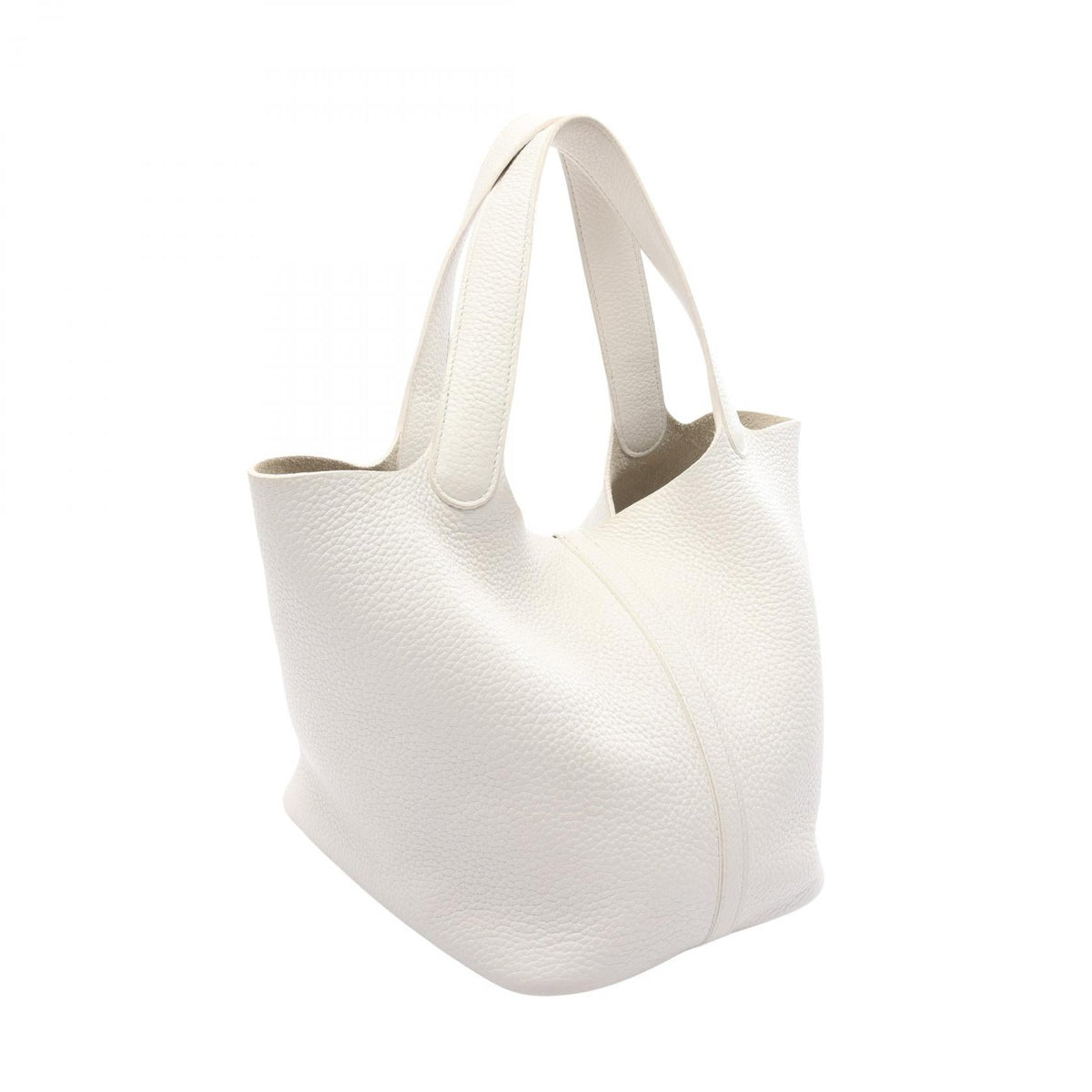 HERMES Picotin Lock MM HandbagWhite White White Taurillon Clemence leather 2104102512664