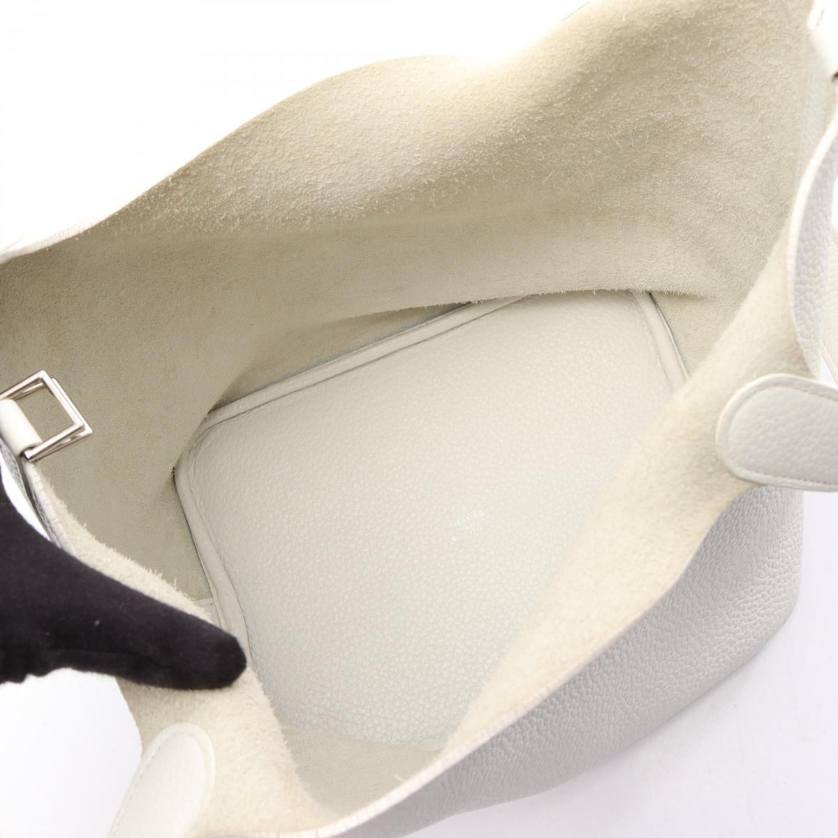 HERMES Picotin Lock MM HandbagWhite White White Taurillon Clemence leather 2104102512664