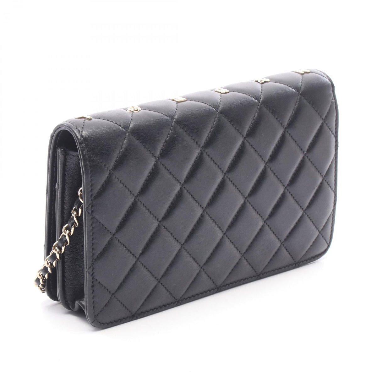 CHANEL Black Matelasse Icon Charm Lambskin (sheep leather) 2106800631593