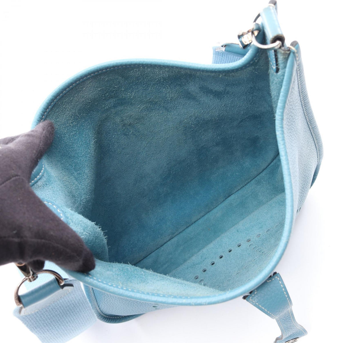 HERMES Evelyne 3 Troyes PM Shoulder BagBlue jean Blue jean Blue Taurillon Clemence leather Taurillon Clemence 2118800163936