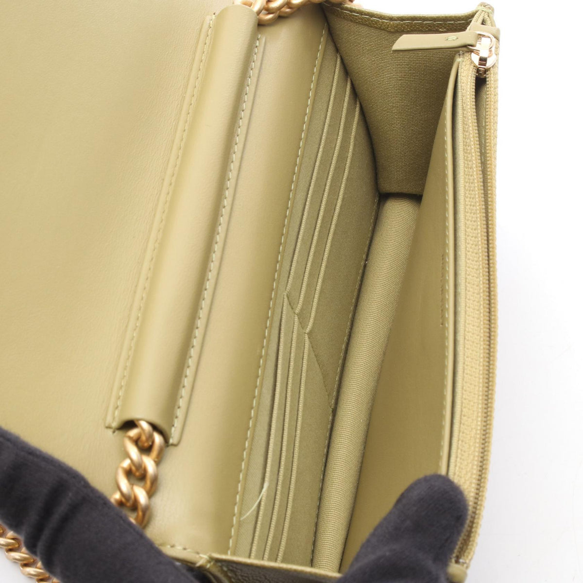 CHANEL Khaki Boy Chanel Matelasse Grained Calfskin leather AP1117 2106800631531