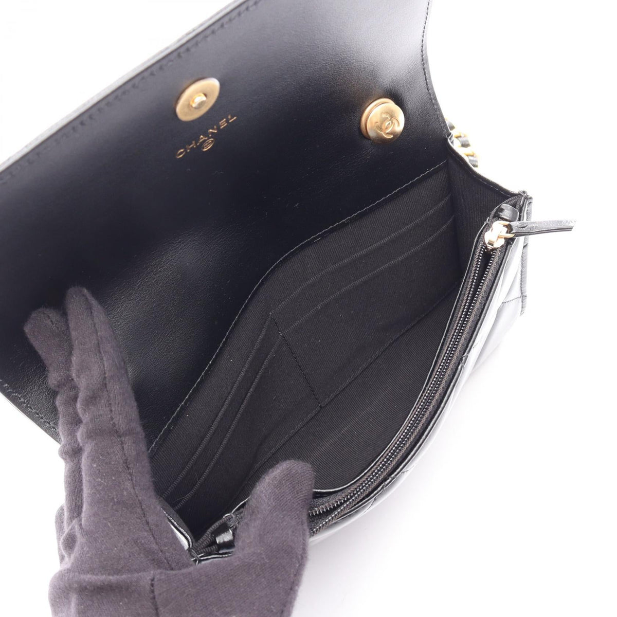 CHANEL Black Matelasse leather AP2814 2106800631616