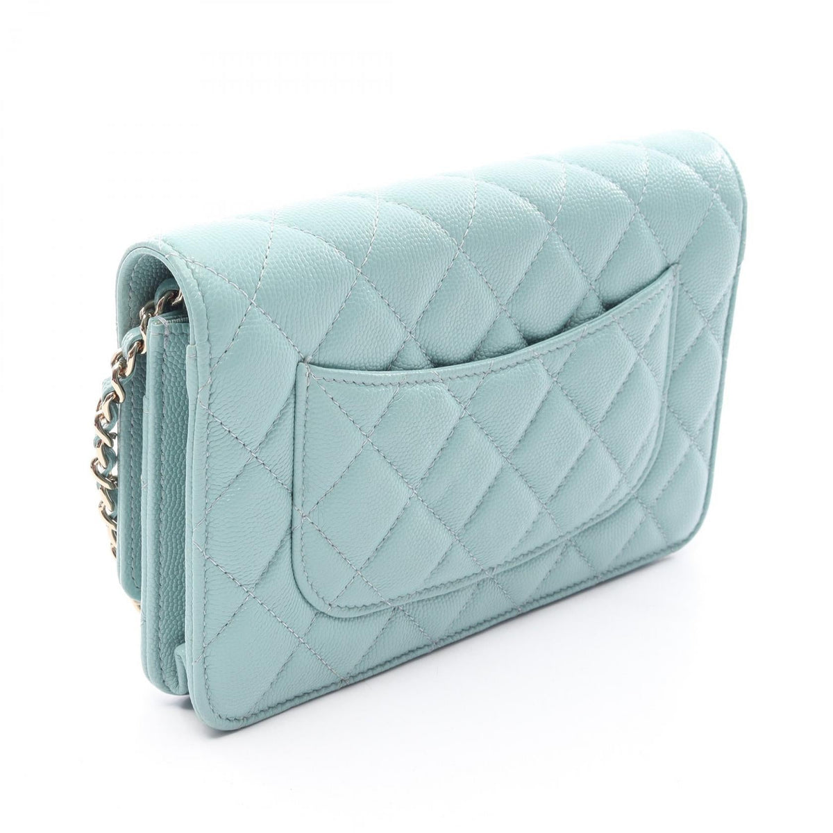 CHANEL Green Matelasse Grained Calfskin leather 2106800631647