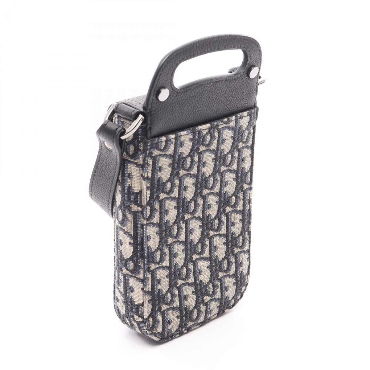 Dior Saddle Vertical Pouch Oblique Shoulder Bag Beige/Navy/Black canvas�leather 2101219910253