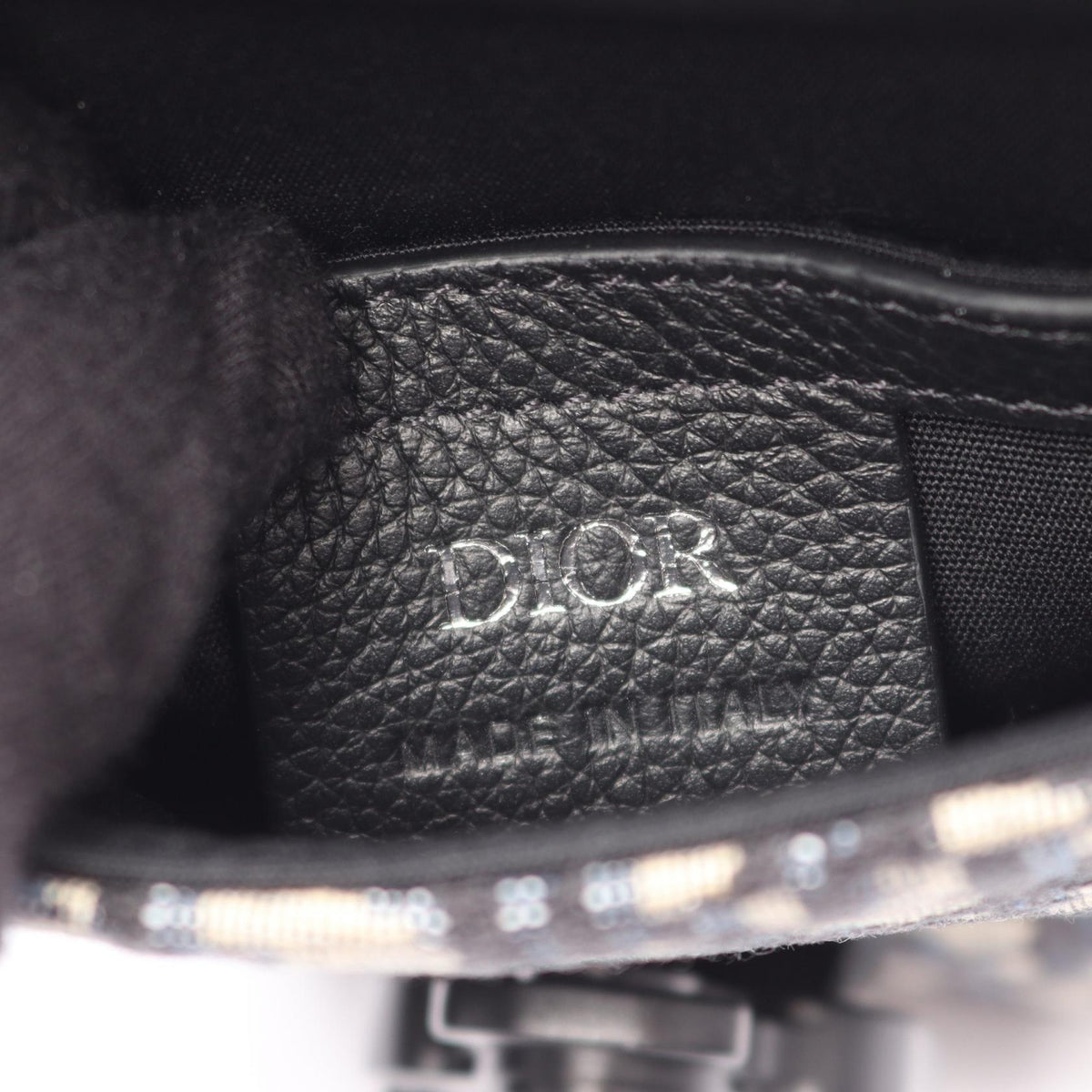 Dior Saddle Vertical Pouch Oblique Shoulder Bag Beige/Navy/Black canvas�leather 2101219910253