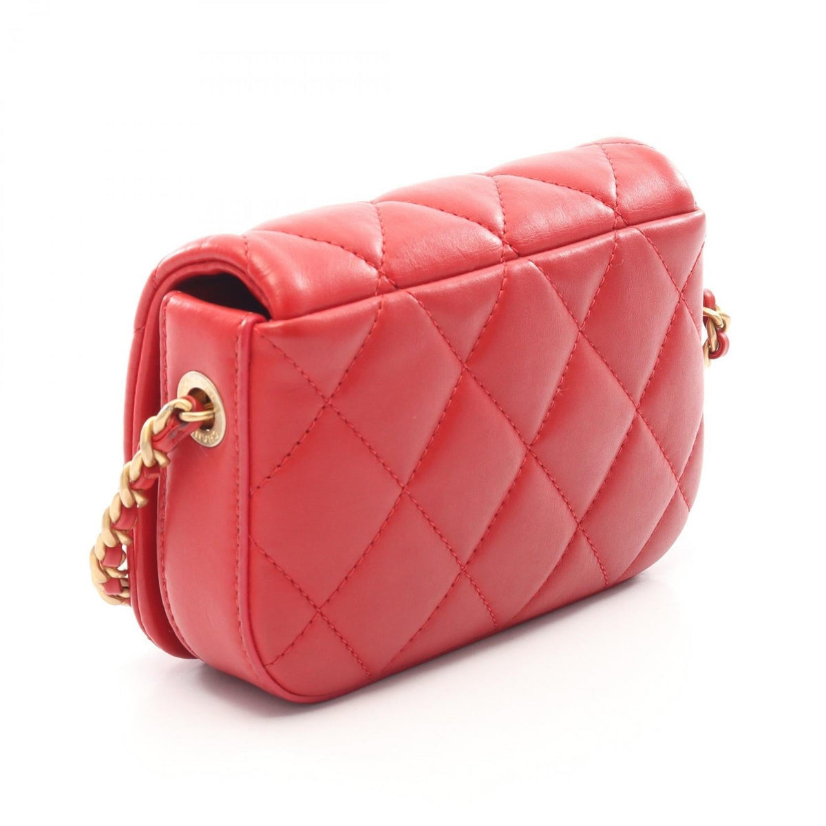 CHANEL Red Matelasse Mini Lambskin (sheep leather) 2101219910611