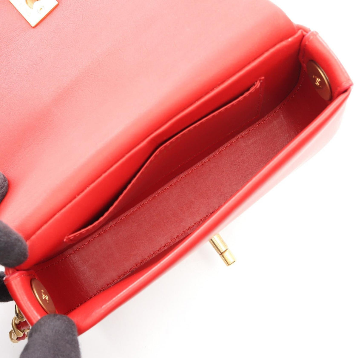 CHANEL Red Matelasse Mini Lambskin (sheep leather) 2101219910611