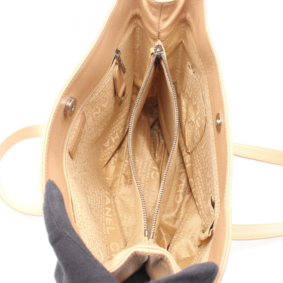 CHANEL Beige Chocolate bar Grained Calfskin leather 2101219910710
