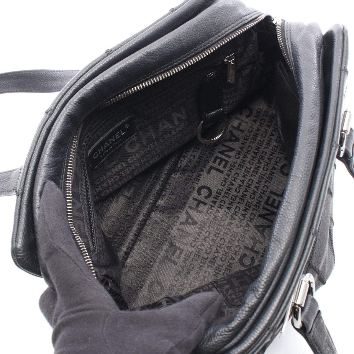 CHANEL Black Chocolate bar Grained Calfskin leather 2101219910697