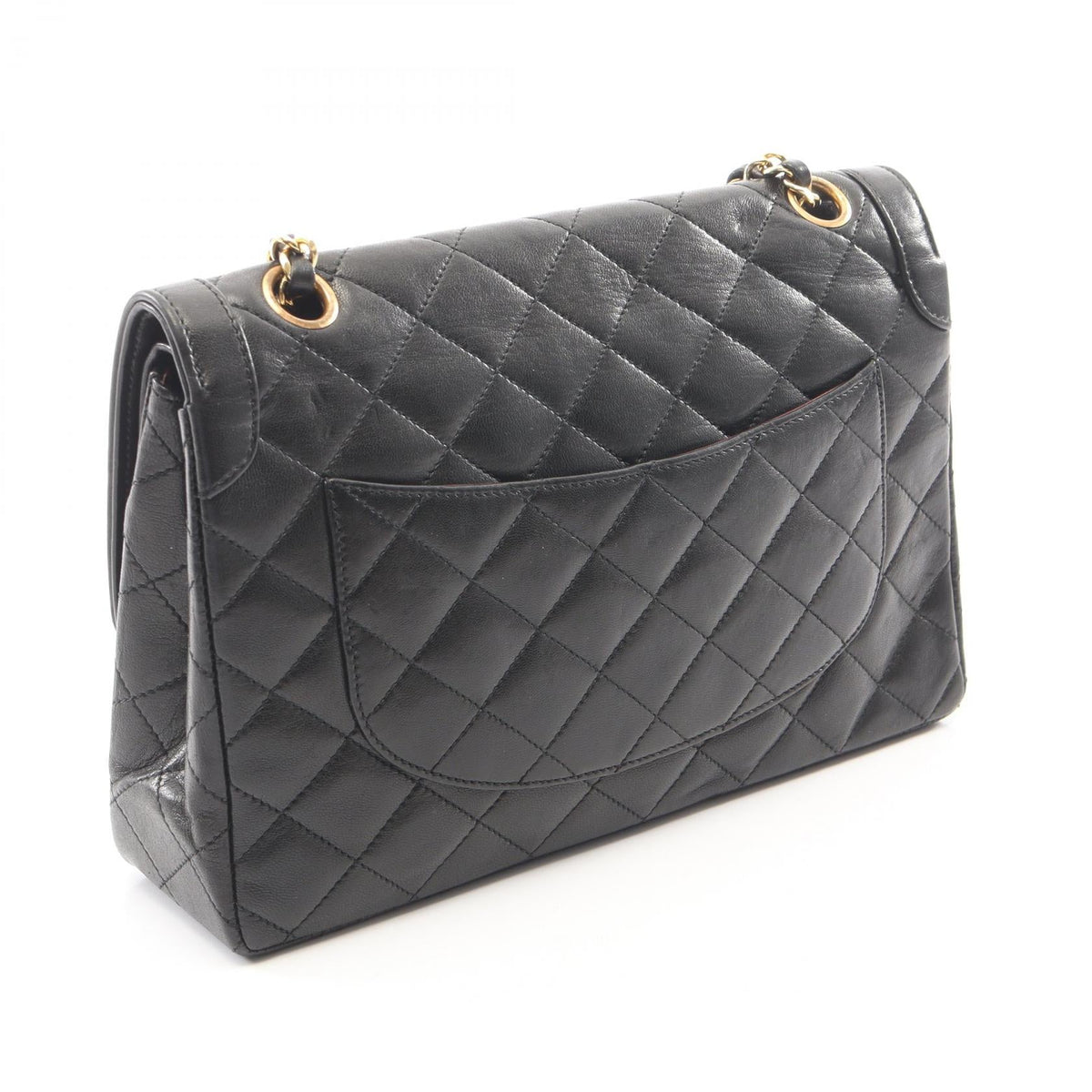 CHANEL Black Matelasse Paris limited W flap Lambskin (sheep leather) 2101219909066