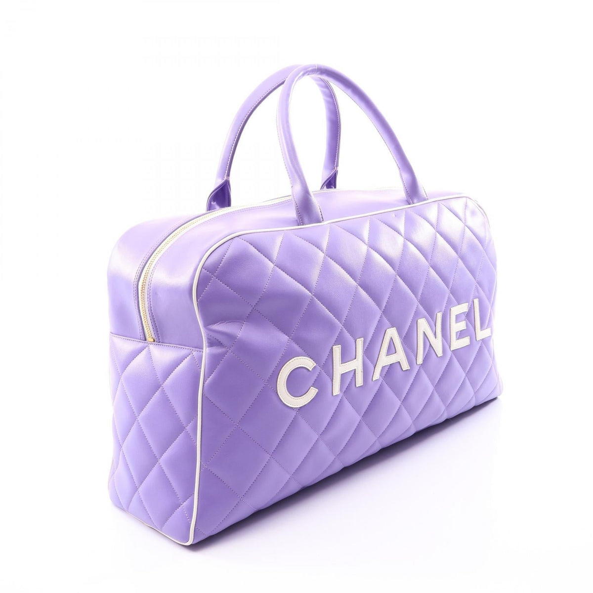 CHANEL Purple/White Matelasse leather 2101219908861